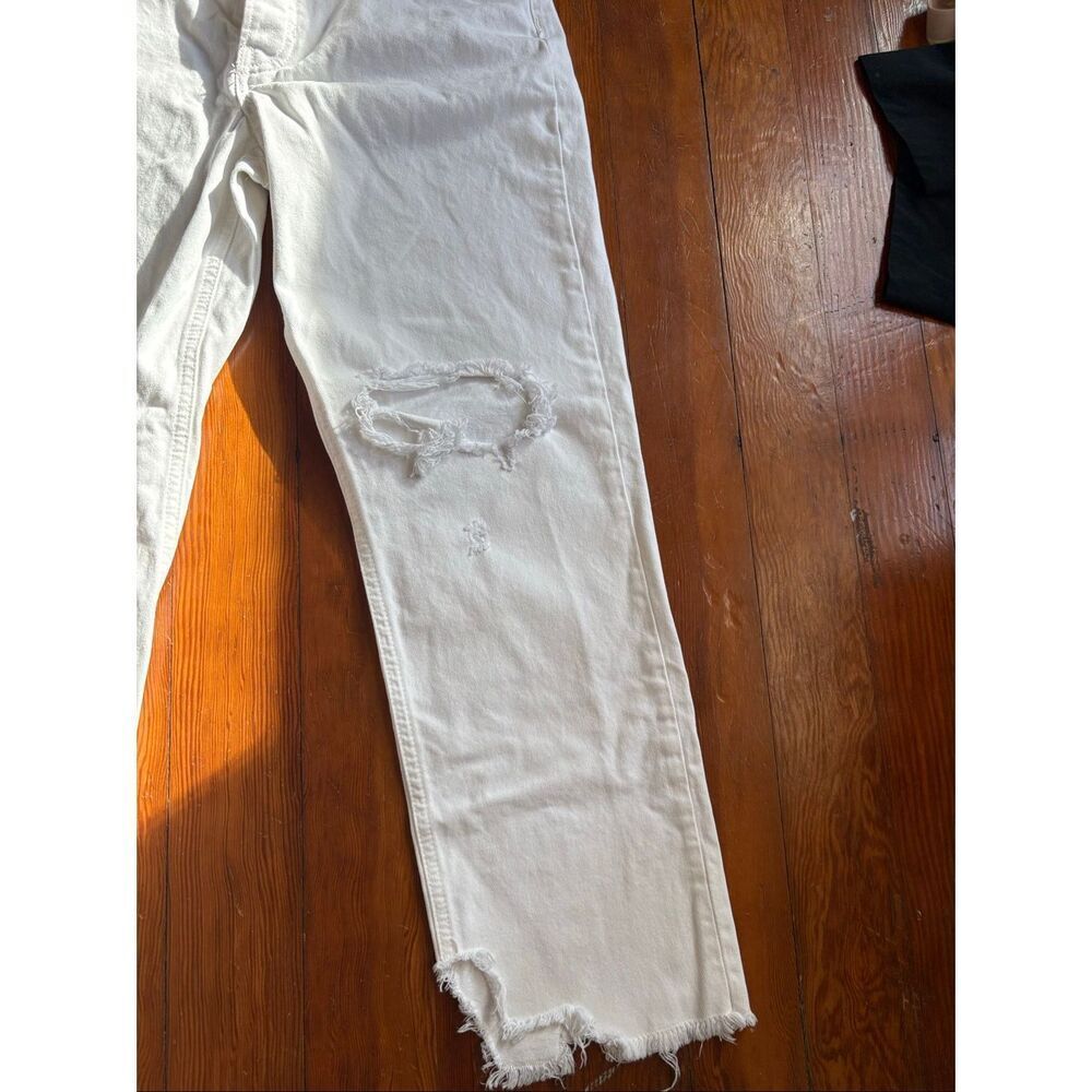 Free People White Maggie Mid Rise Straight Leg Jeans - Picture 5 of 14